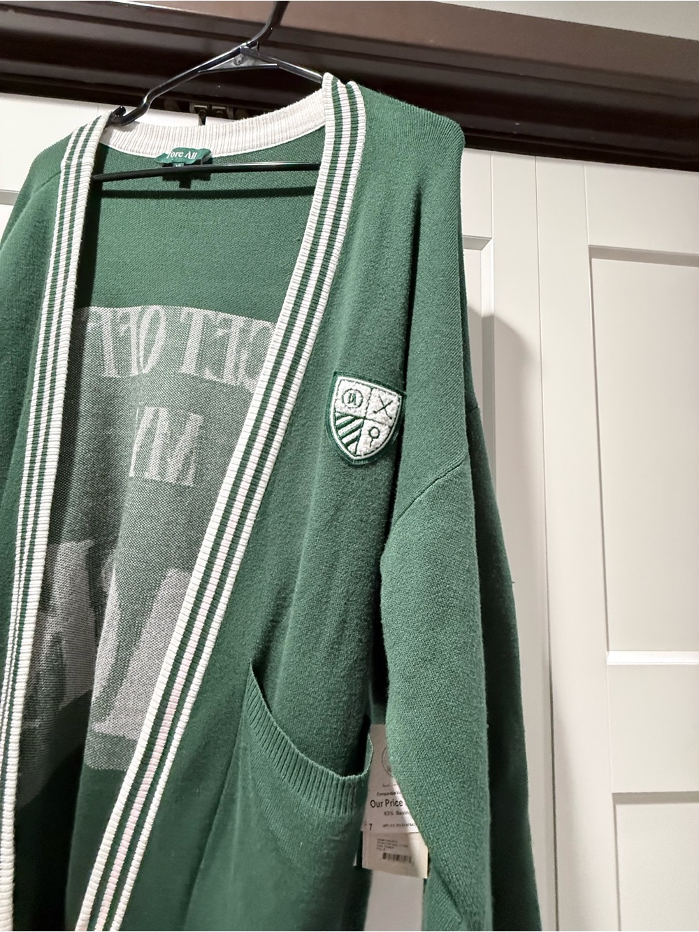 Green fore all Sweater with Back Slogan - Picture 3 of 8